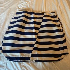 Navy striped mini skirt